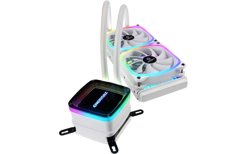 Enermax AQUAFUSION 240 ELC-AQF240-SQA-W Cooling Fan/Radiator/Water Block - 2 x 120 mm - 2 x 79.8 CFM - 32.6 dB(A) Noise - Liquid Cooler Cooler