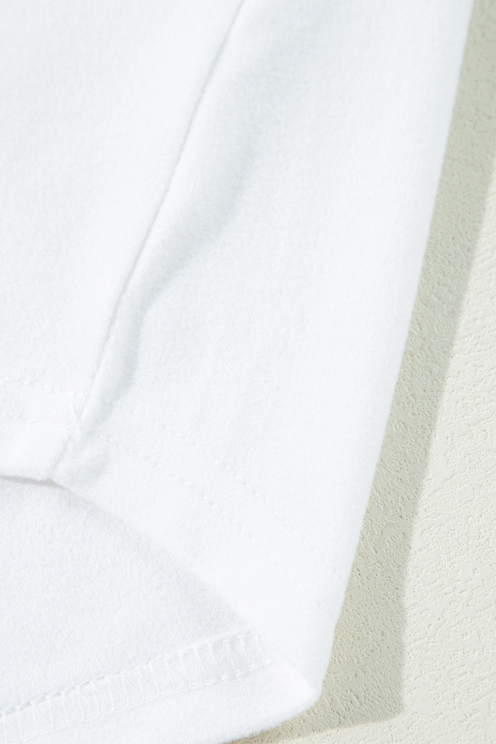 Plain White Solid Color Casual V Neck Long Sleeve Knit Top