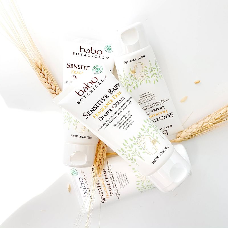 Babo Botanicals Sensitive Fragrance Free Zinc Baby Diaper Cream - 3oz