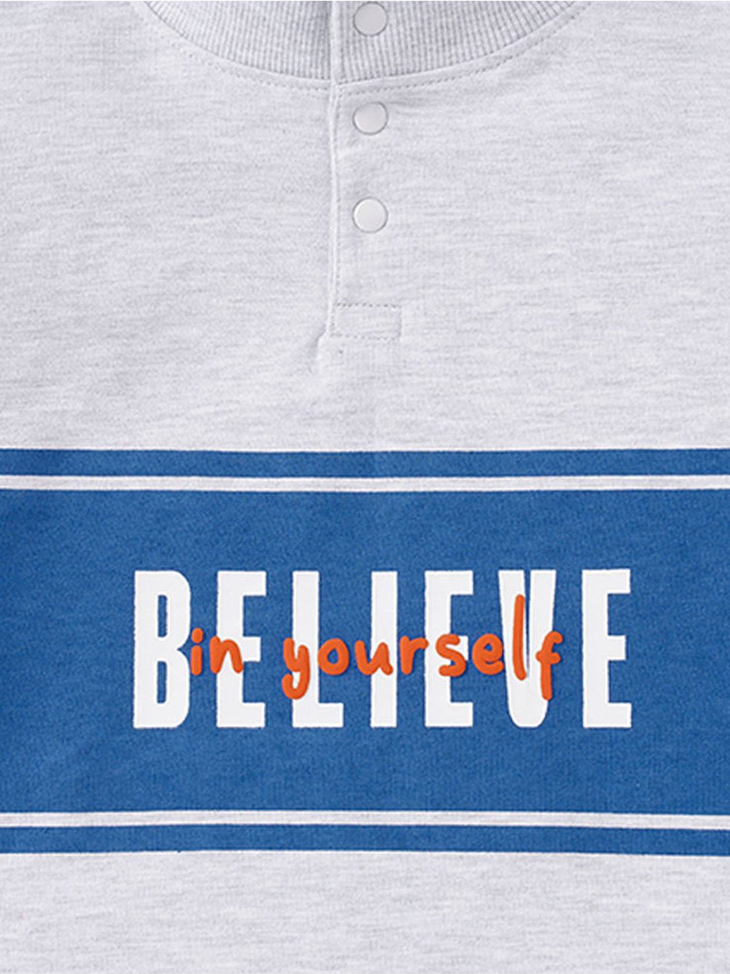 Edheads Kids Grey & Blue Cotton Printed Full Sleeves Sweatshirt