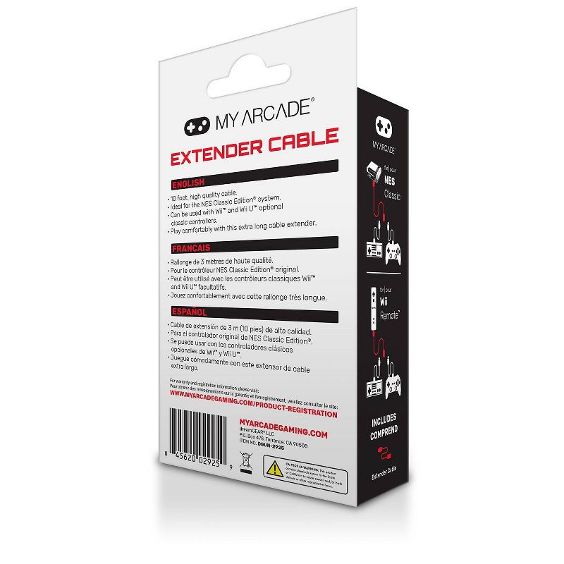 dreamGEAR 10' Extender cable for Nintendo NES Classic
