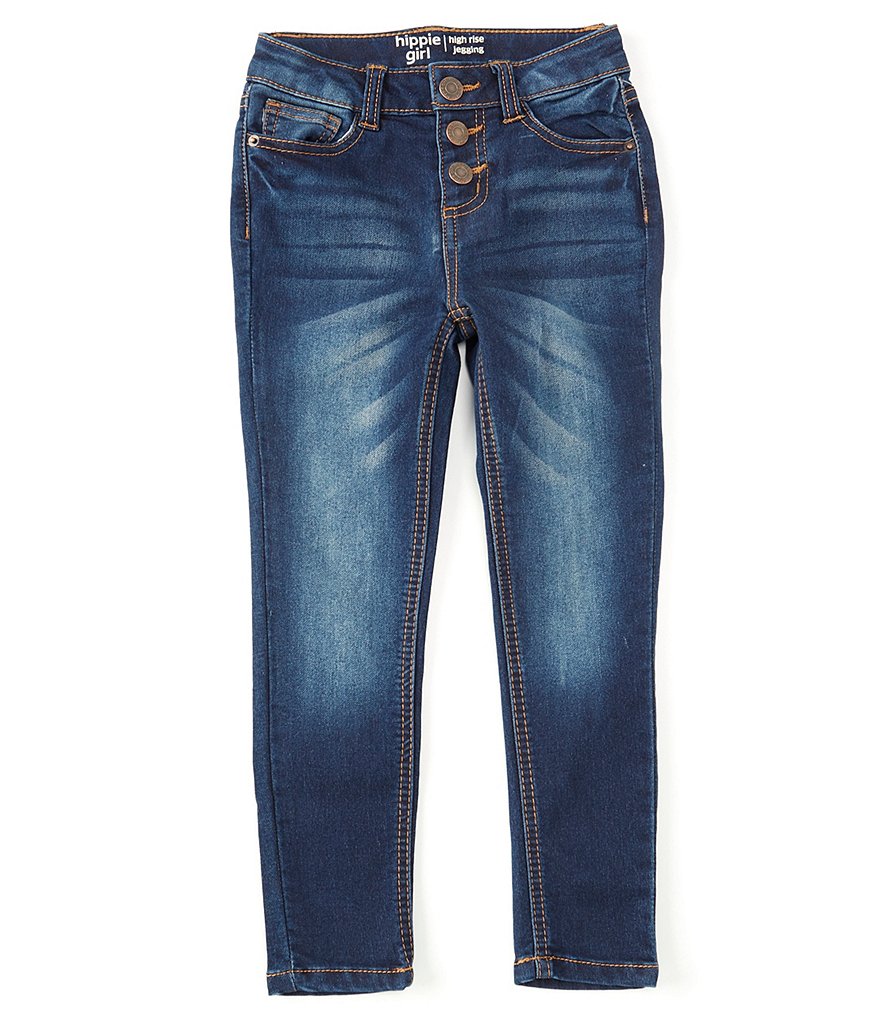 Hippie Girl Little Girls 4-6X Triple-Snap Denim Skinny Jeans