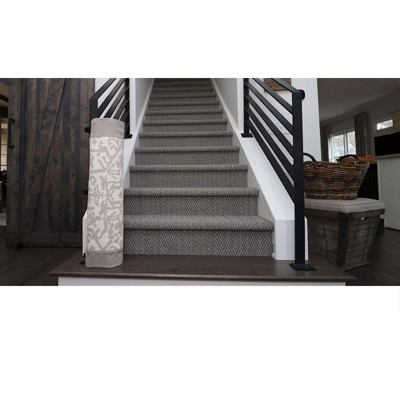 The Stair Barrier Regular Wall to Banister Retractable Fabric Baby and Pet Safety Gate for Staircase, 36 to 43 Inch, Beyond Sheep Ash