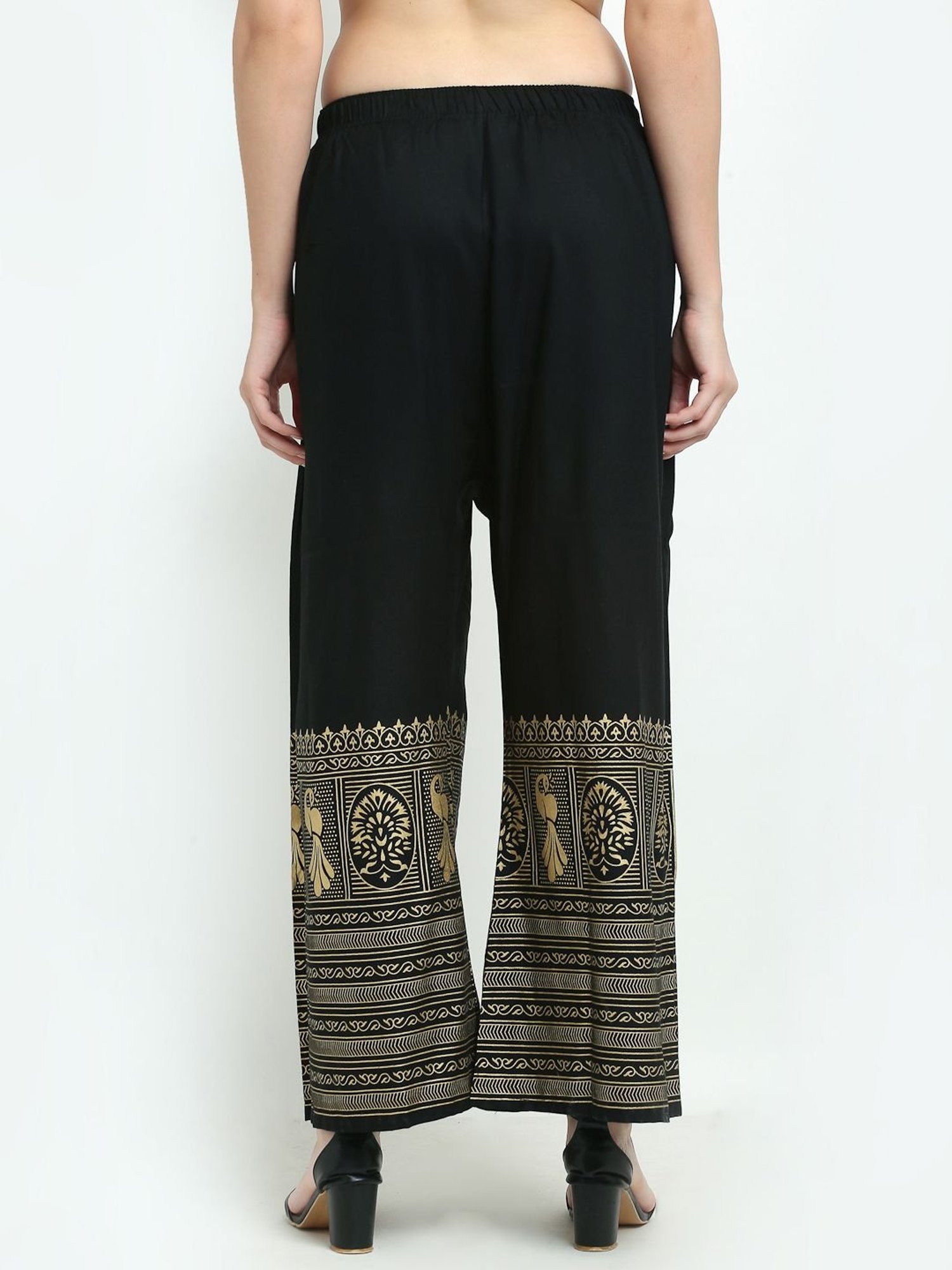 TAG 7 Pink & Black Regular Fit Palazzos - Pack Of 2