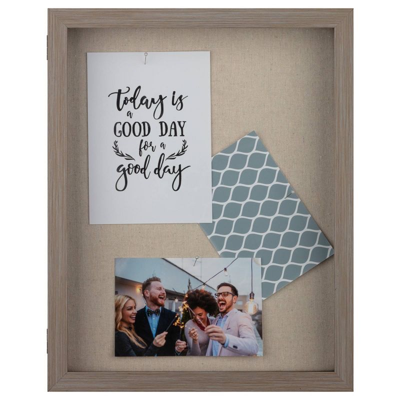 12" x 15" Distressed Shadow Box Gray - Gallery Solutions