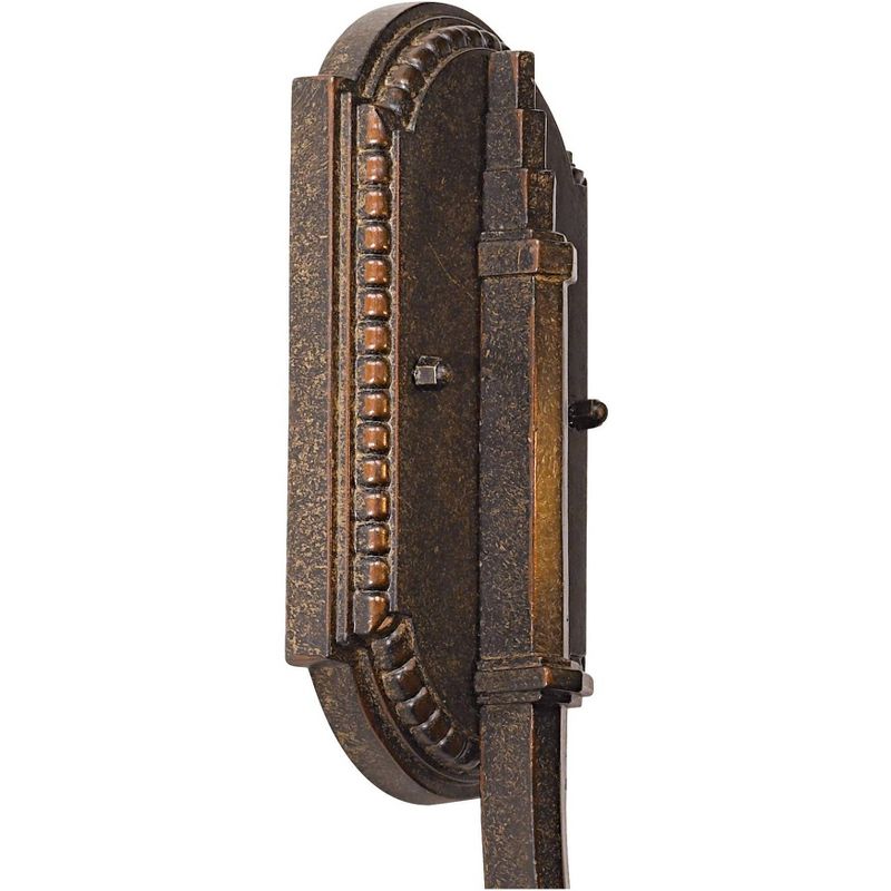 John Timberland Outdoor Wall Light Fixture Bronze 21" Hammered Glass Sconce for House Deck Patio