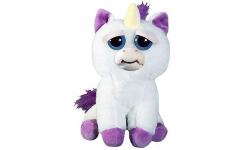 William Mark Corp Feisty Pets 8" Plush, Glenda Glitterpoop the Unicorn (Tongue Out)