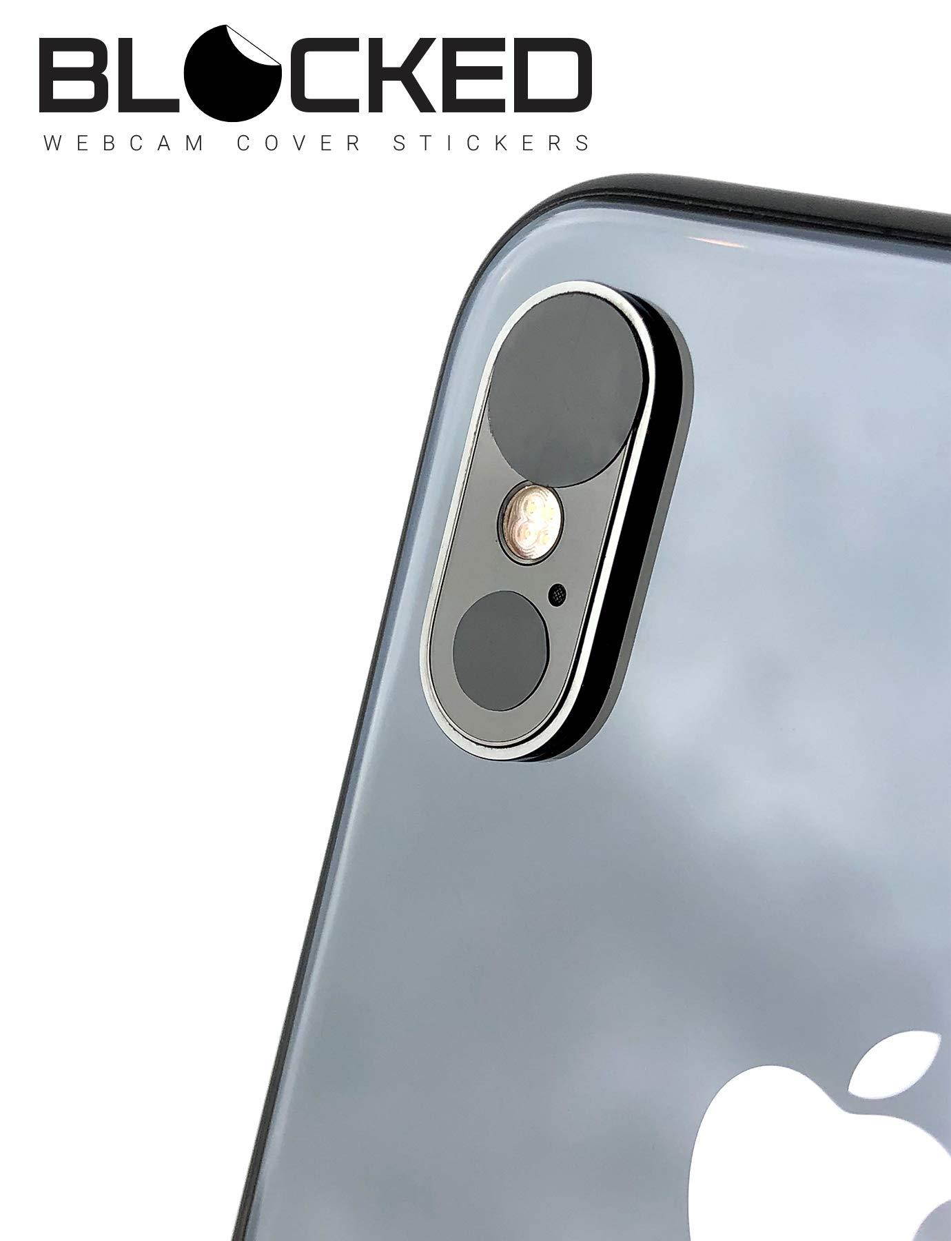 Webcam/Camera Vinyl Covers | 57 Low-Tack Reusable Webcam Sticker | 3-Sizes | Black