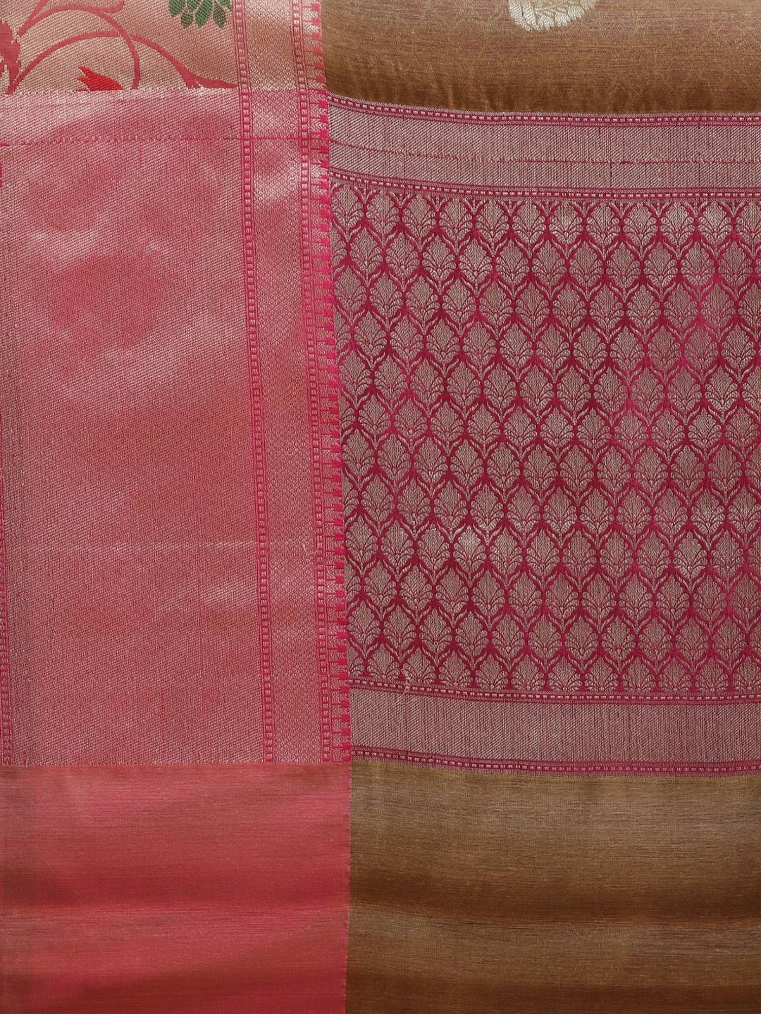 Banarasi Silk Works Brown Woven Saree with Blouse