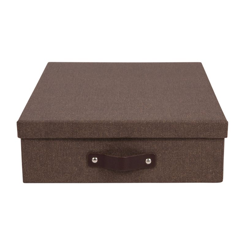 Set of 3 Oskar Canvas Document Box Dark Brown - Bigso Box of Sweden