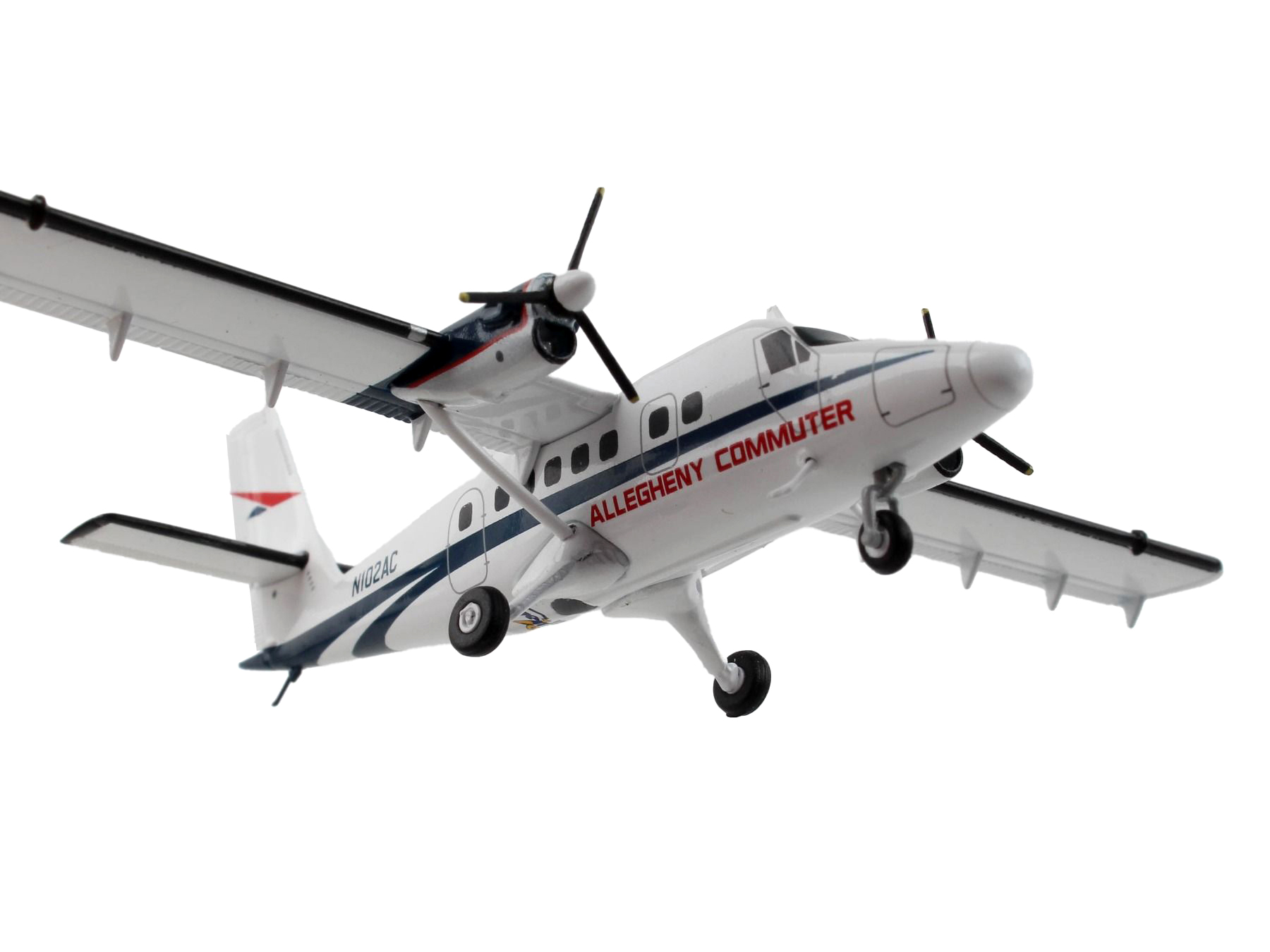 De Havilland DHC-6-200 Commercial Aircraft "Eastern Air Lines - Metro Express" White with Blue Stripes "Gemini 200" Series 1/200 Diecast Model Airplane by GeminiJets