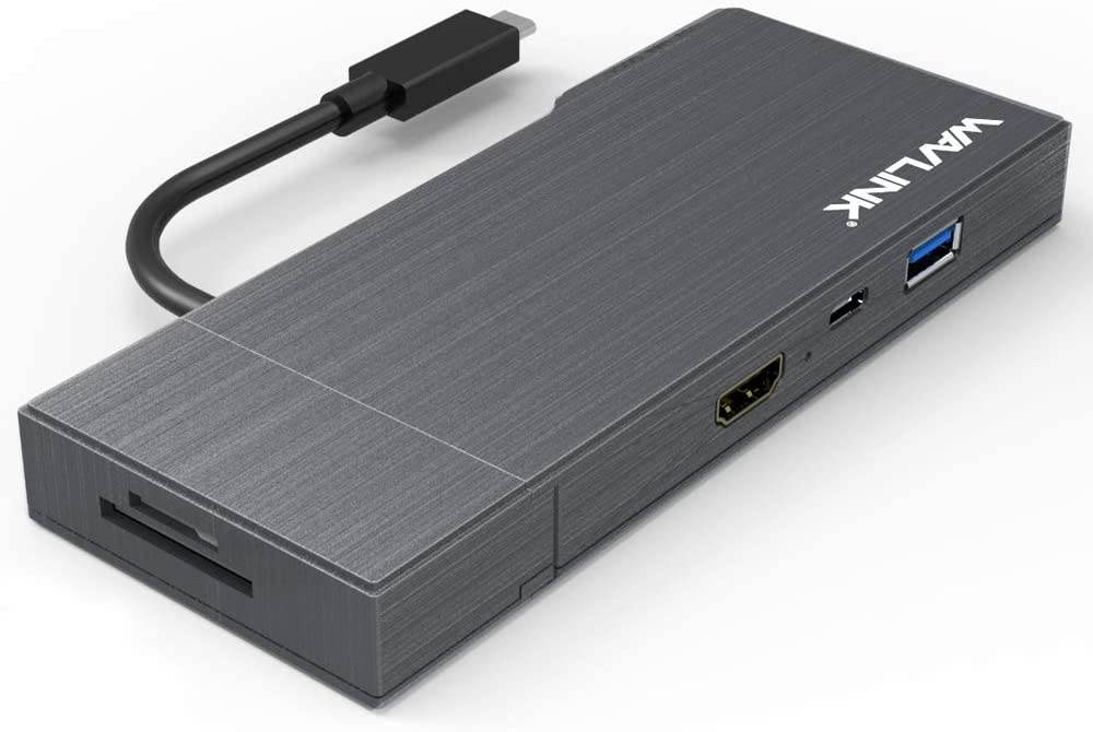 USB C HUB Wavlink USB-C to HDMI 4K@30Hz Adapter with Gigabit Ethernet USB 3.0 Port SD Card Reader 100W PD3.0 Charging for iPad Pro/MacBook Pro 2016+/MacBook Air 2018+ and Type C Devices