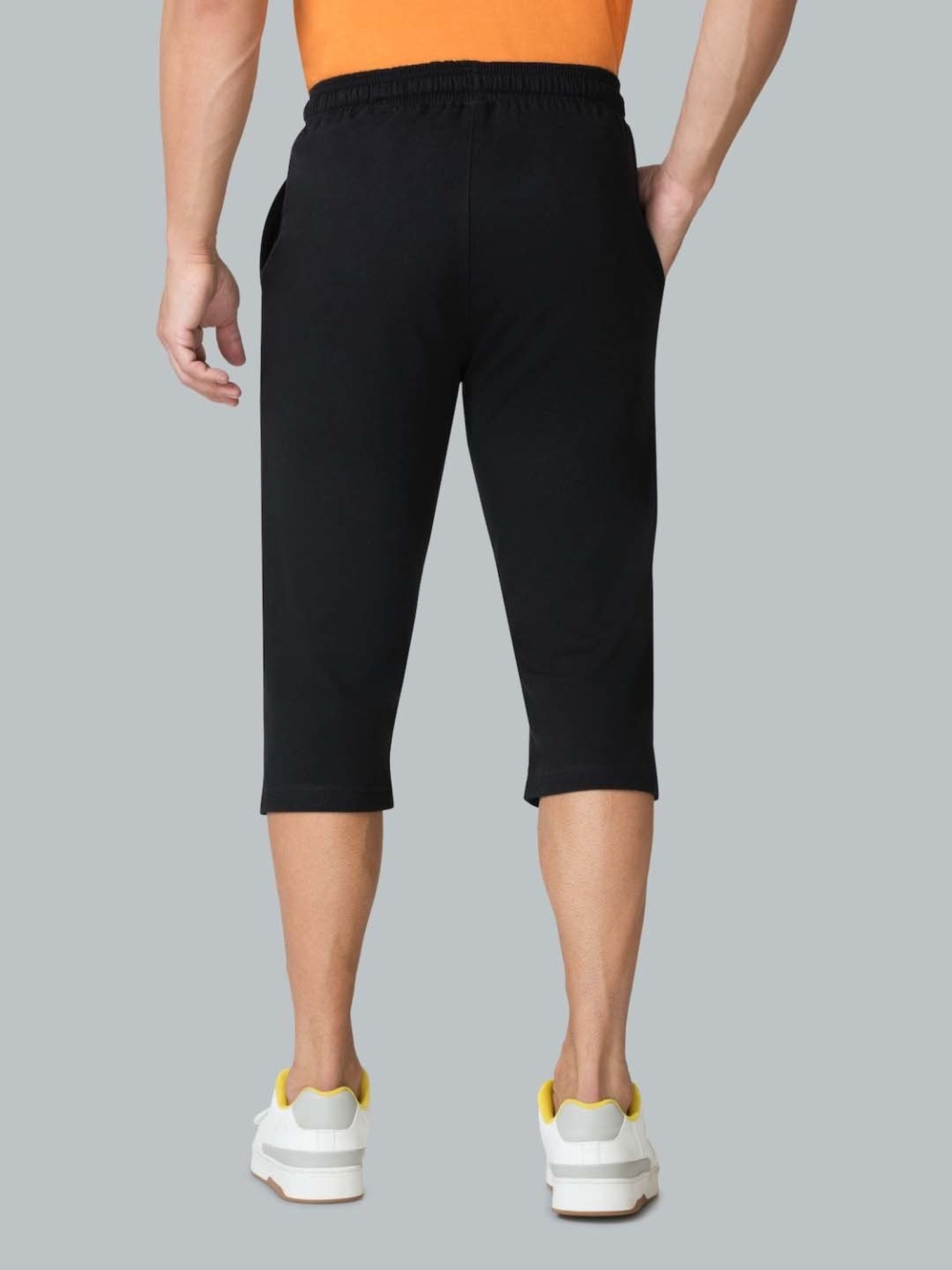 Van Heusen Regular Fit Drawstring Waist Functional Pockets Capri Shorts - Black