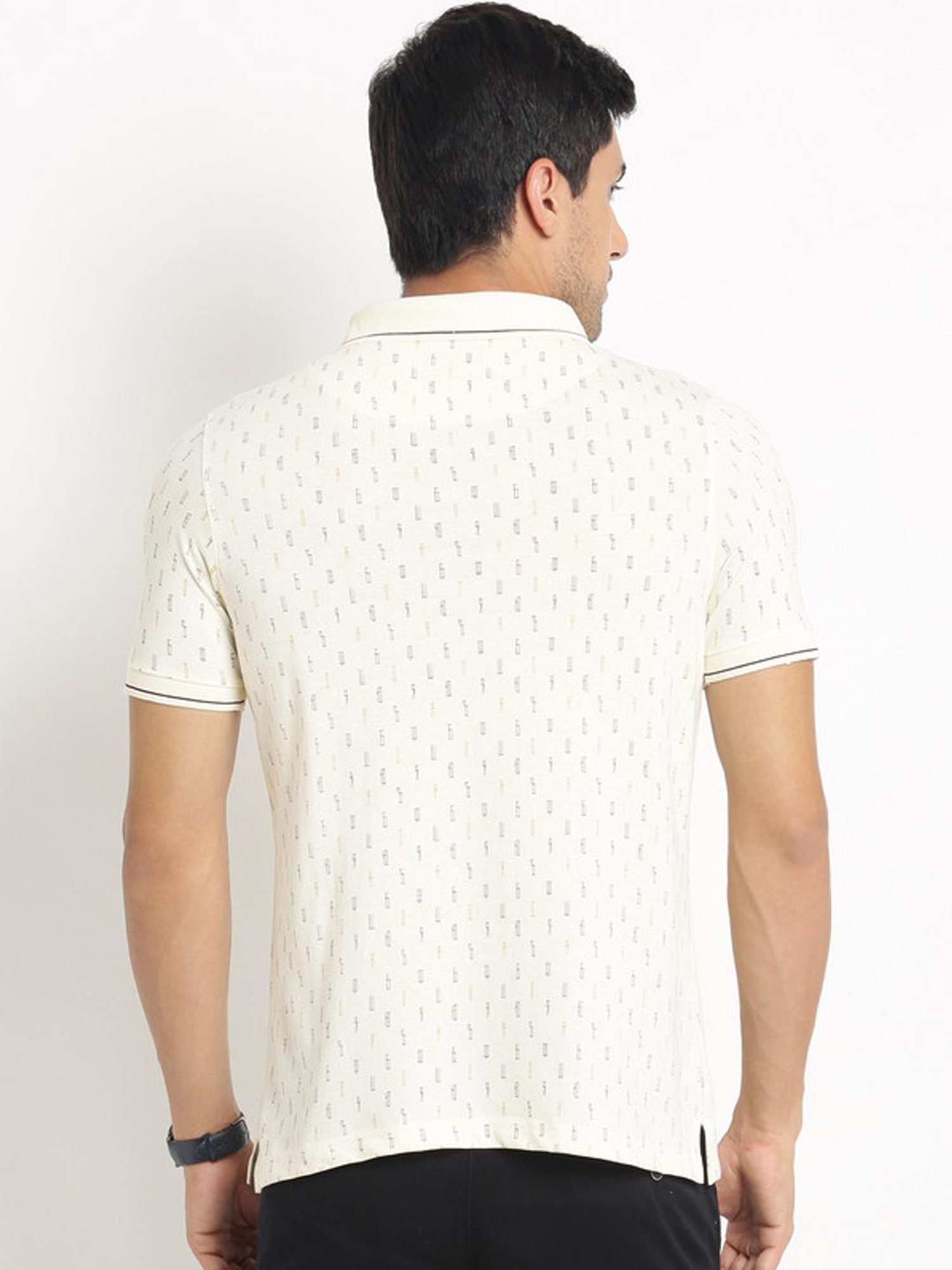 Turtle Yellow Slim Fit Printed Polo T-Shirts