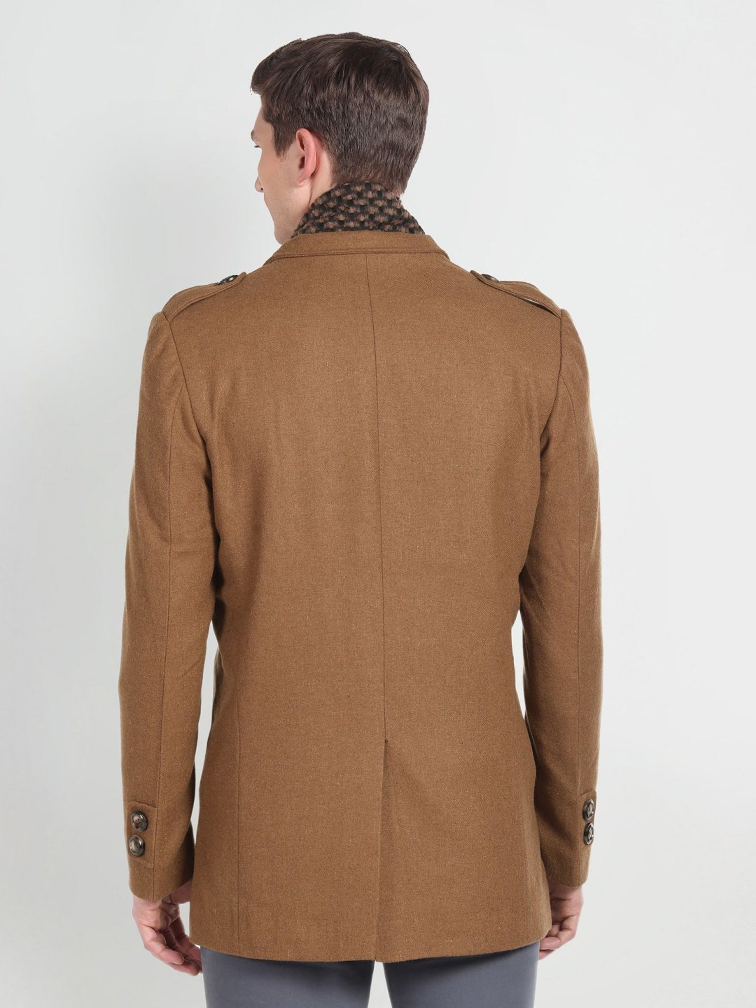 Arrow Sport Brown Regular Fit Overcoat