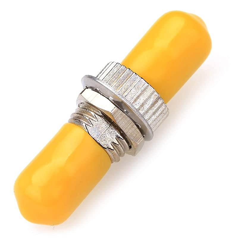 Fiber Optical Coupler ST Female to Female Singlemode SM Simplex Fiber Optical Cable Flange Coupler Yellow