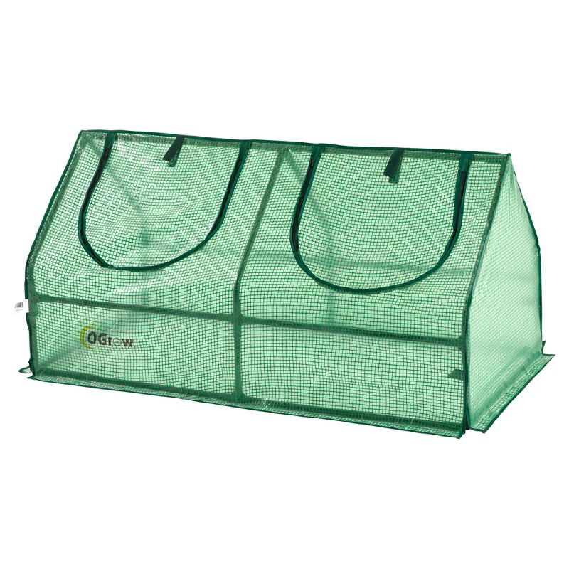 Compact Outdoor Seed Starter Greenhouse Cloche With Pe Protection Cover For Protected Gardening - Green - Ogrow