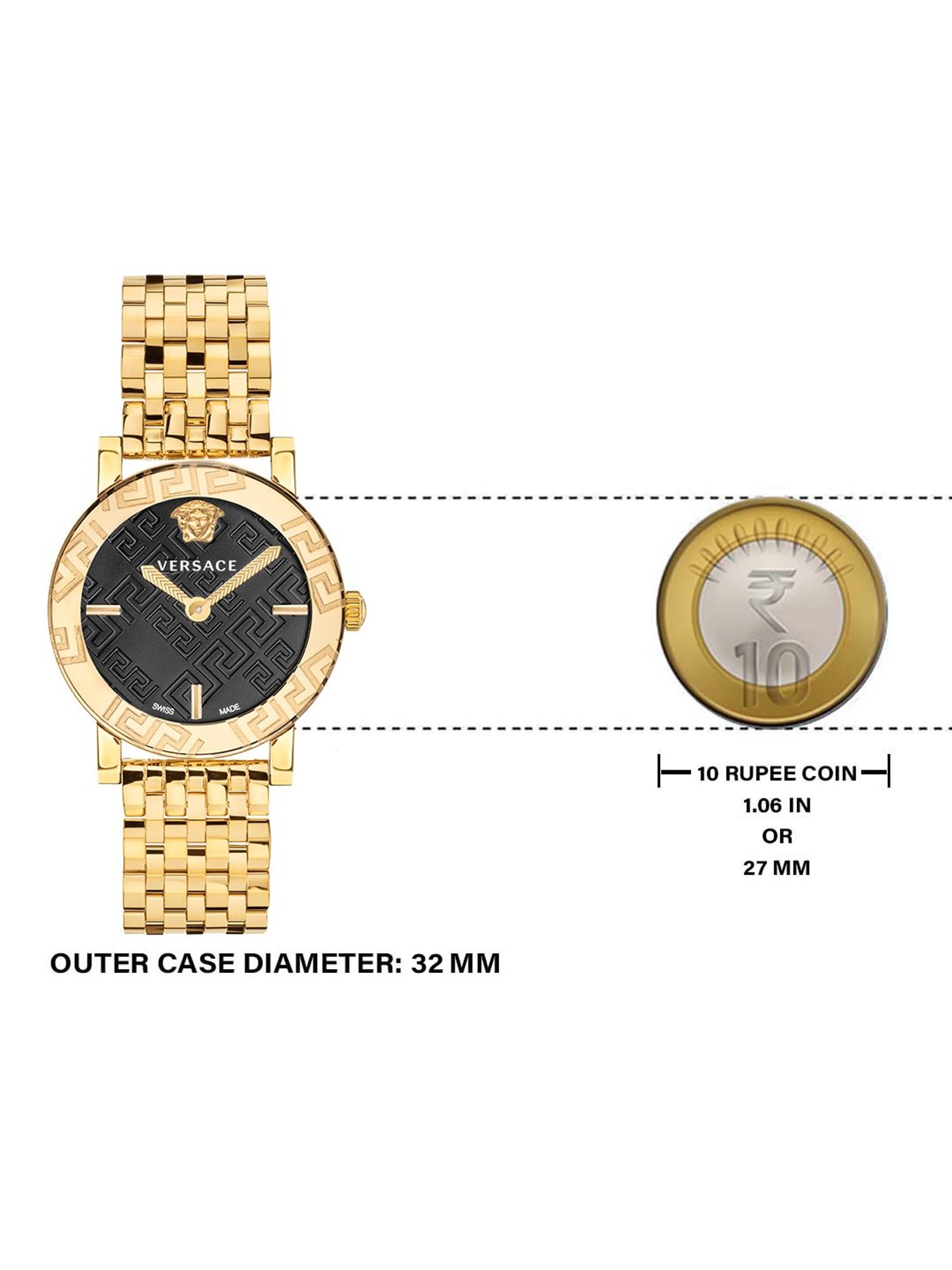 Versace VEU300621 Greca Glass Analog Watch for Women