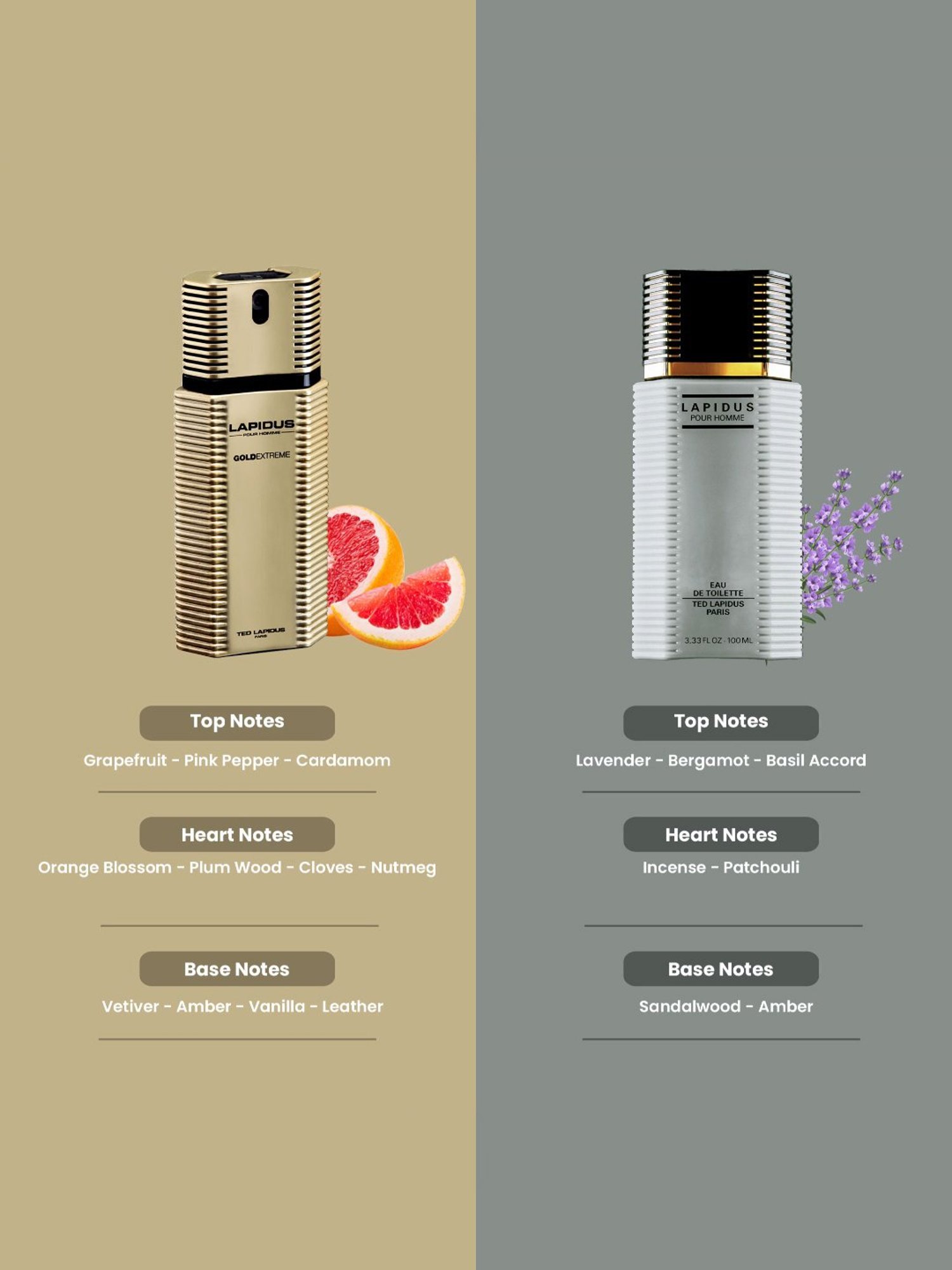 Ted Lapidus Pour Homme Gold Extreme & Pour Homme Eau de Toilette Combo