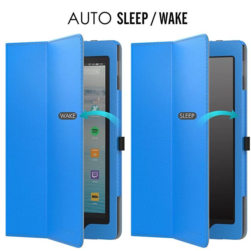 Case for AllNew  Fire HD 10 Tablet 7th Generation and 9th Generation 2017 and 2019 Release Slim Folding Stand Cover with Auto WakeSleep for 101 Inch Tablet Blue