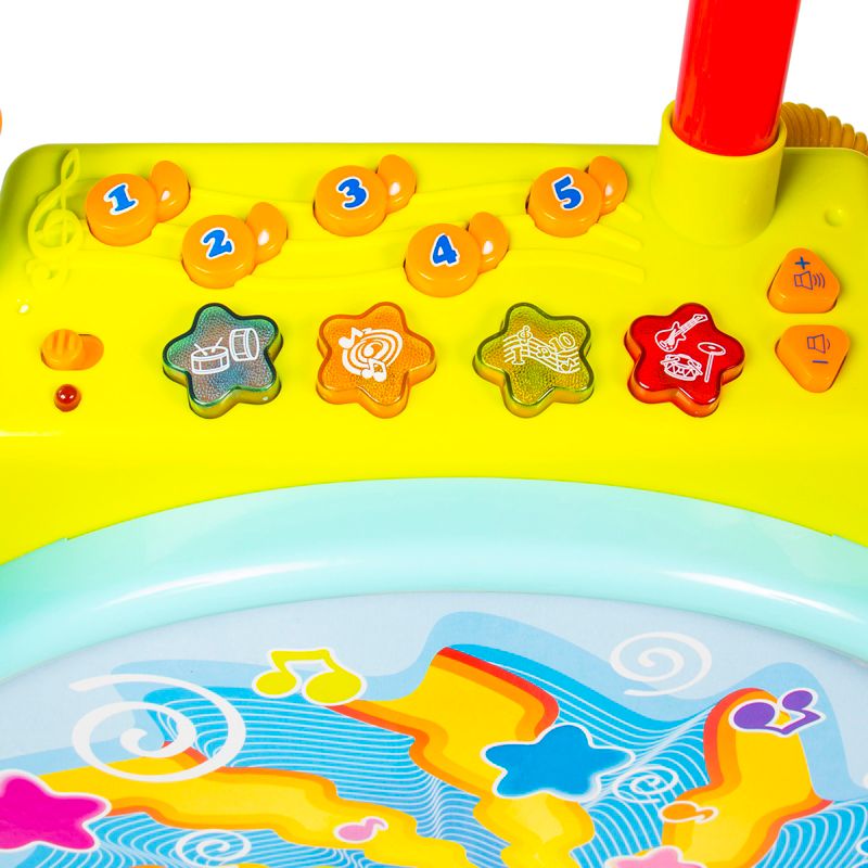 Best Choice Products Kids Electronic Toy Drum Set w/ Adjustable Sing-Along, Microphone, Stool, Drumsticks