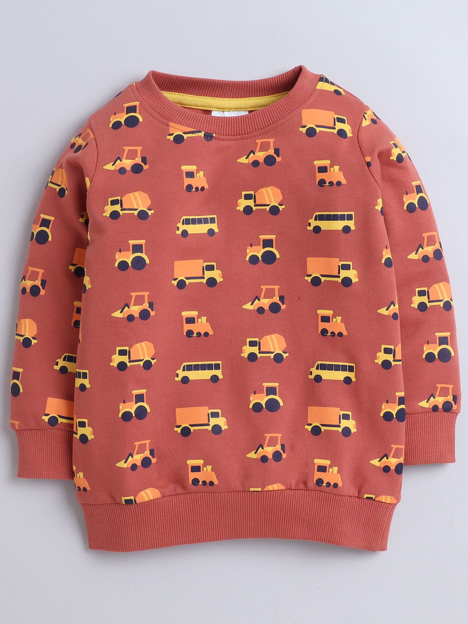 BUMZEE Brown Boys Full Sleeves Cotton Sweatshirt Age - 12-18 Months