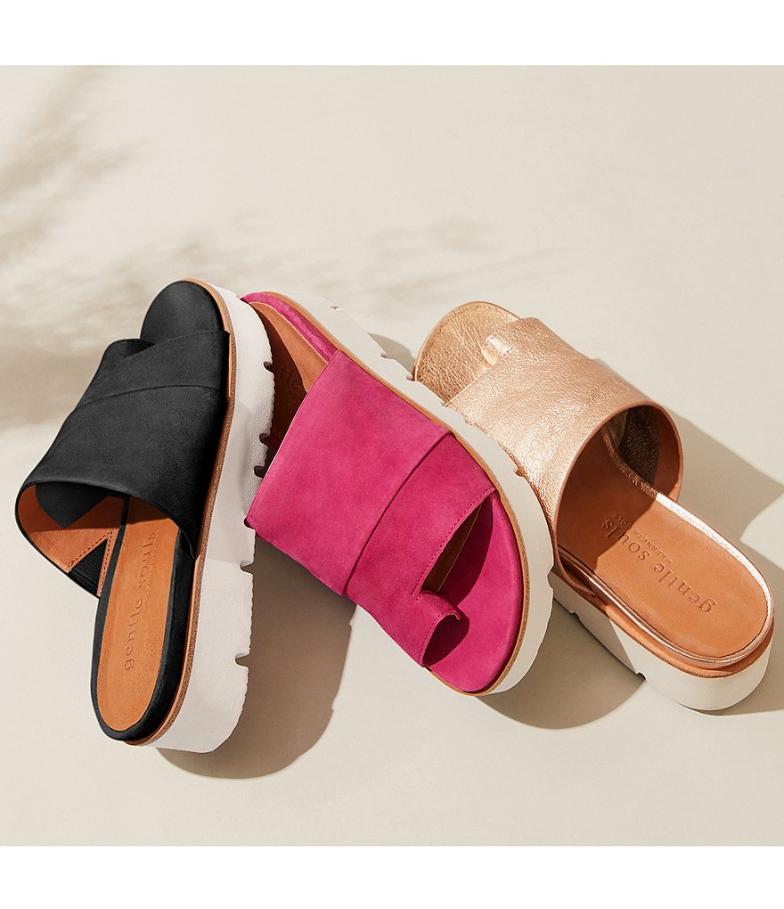 Gentle Souls Lavern Leather Toe Thong Slides