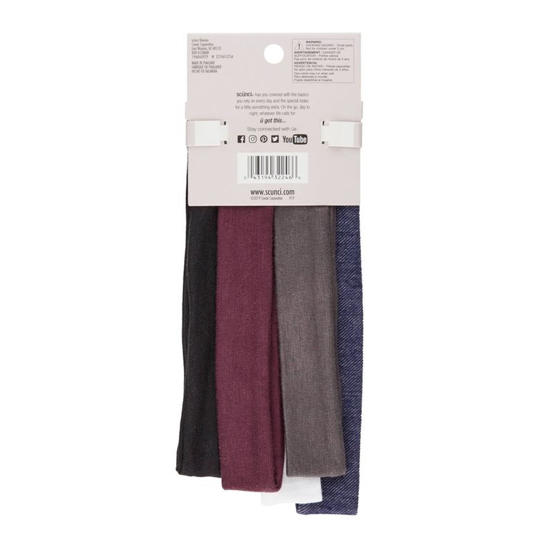 scunci 1" No Slip Grip Headwraps Prints - 5pk