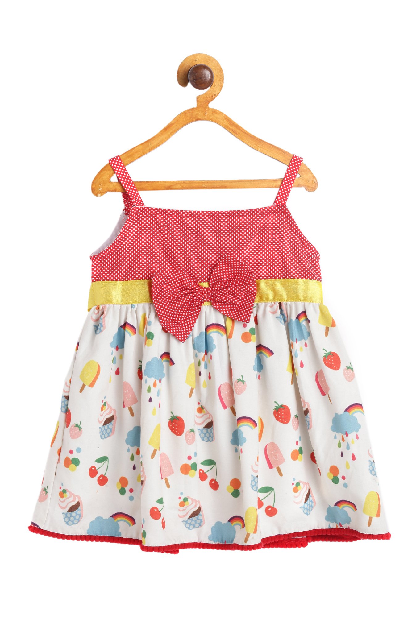 612 League Kids Red Printed Dress