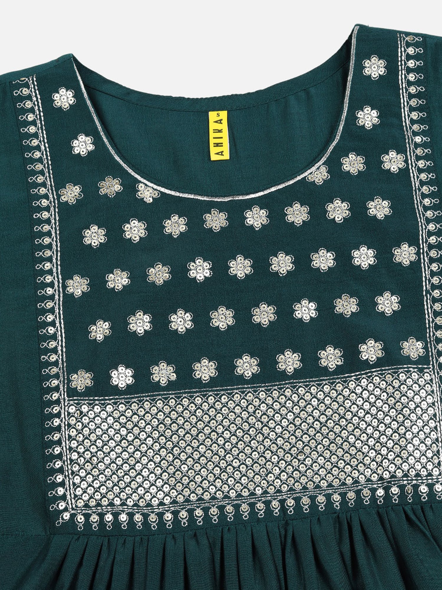 Vaamsi Teal Green Embroidered Kurta Pant Set With Dupatta