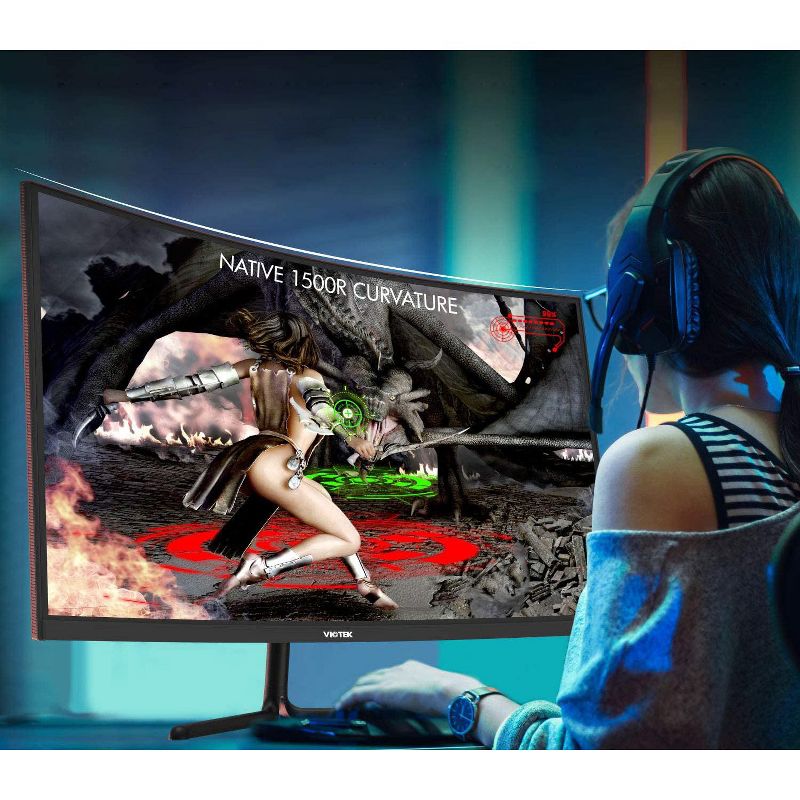 VIOTEK GNV32DB 32-Inch Curved Gaming Monitor | 144Hz WQHD 2560 x 1440p | G-Sync-Ready FreeSync with LFC | 3X HDMI DP Audio Out