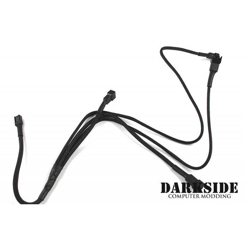 Darkside 3-pin Quad Radiator Standard Fan Power Y-Cable Splitter - Jet Black (DS-0097)