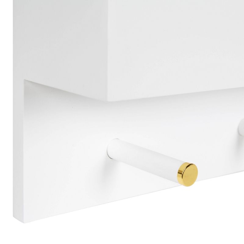 24" x 24" Adlynn Functional Wall Mirror White - Kate & Laurel All Things Decor