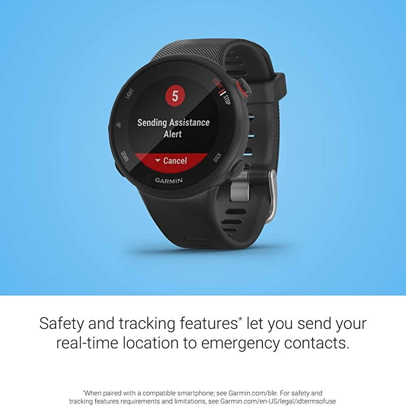 Forerunner 45S, 39mm Easy-to-use GPS Running Watch with Coach Free Training Plan Support, Black