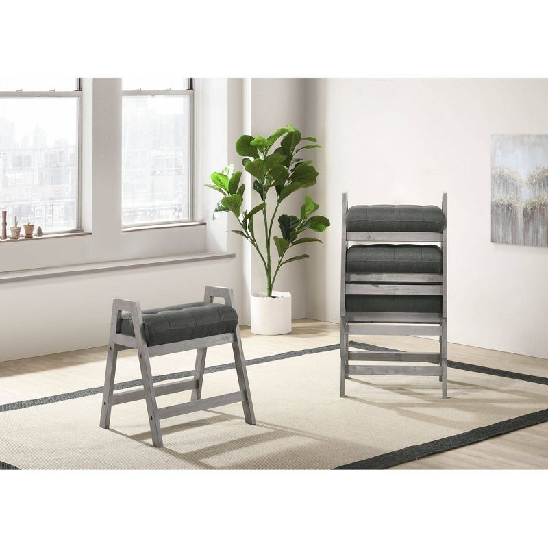 Set of 4 Jayne Stacking Stools Gray/White - Picket House Furnishings