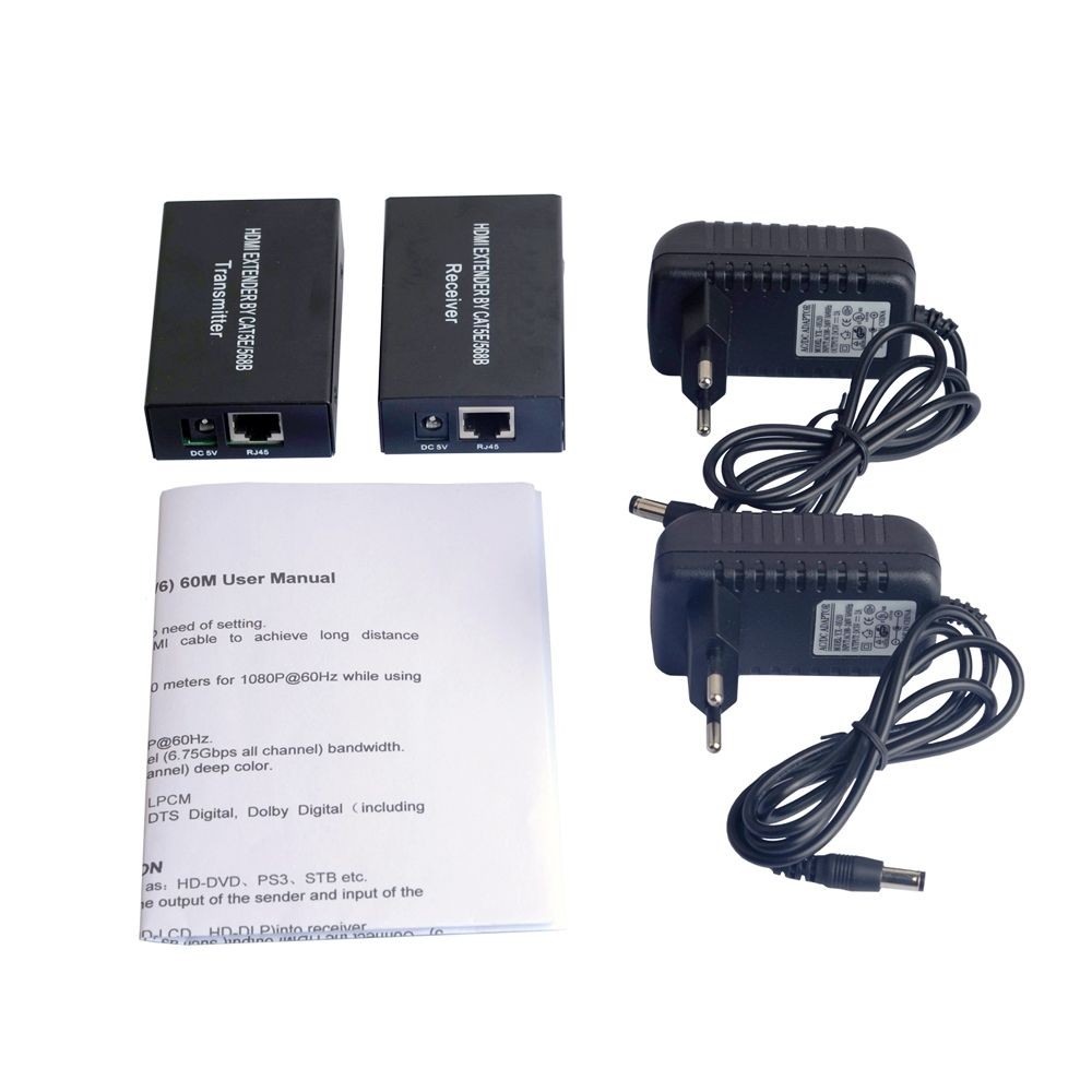 60M Transmitter Receiver HDMI Extender HDMI V1.3 to Single CAT-5e/6