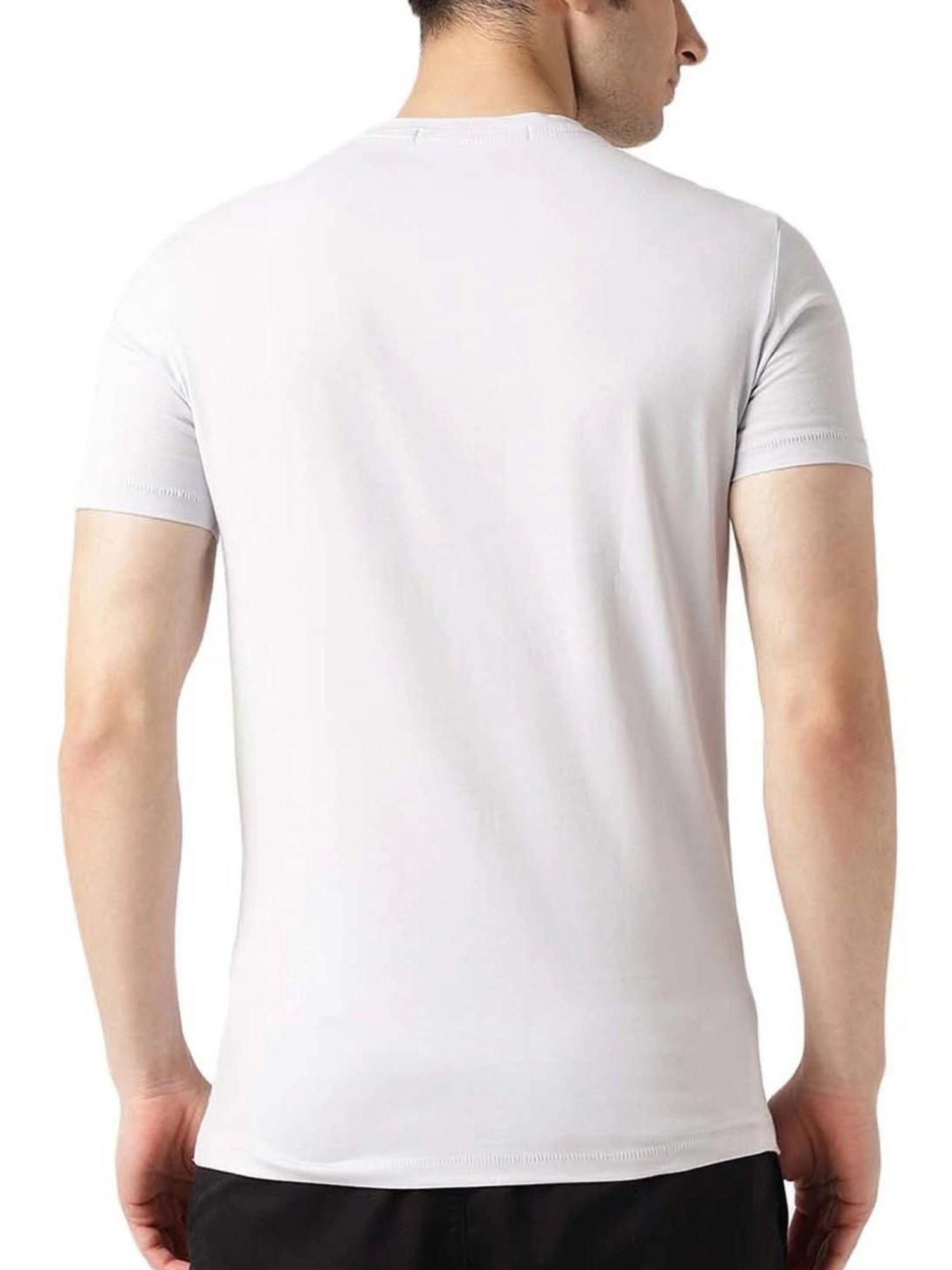 Calvin Klein Jeans Ghost Grey Cotton Slim Fit T-Shirt