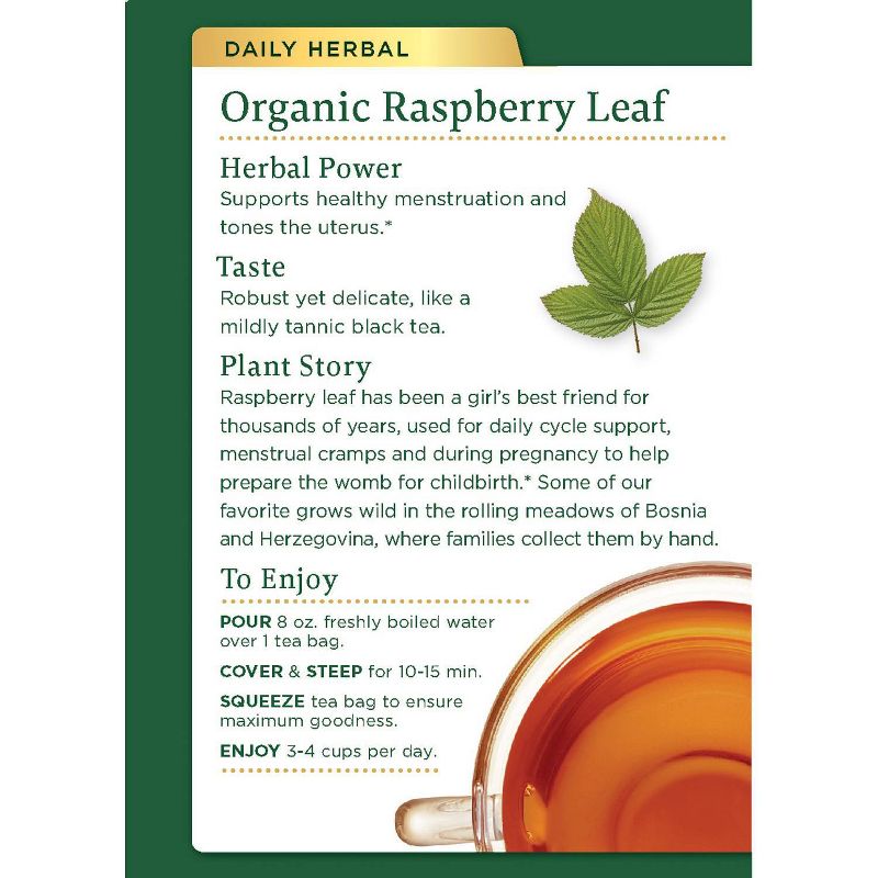 Traditional Medicinals Organic Raspberry Leaf Herbal Tea - 16ct