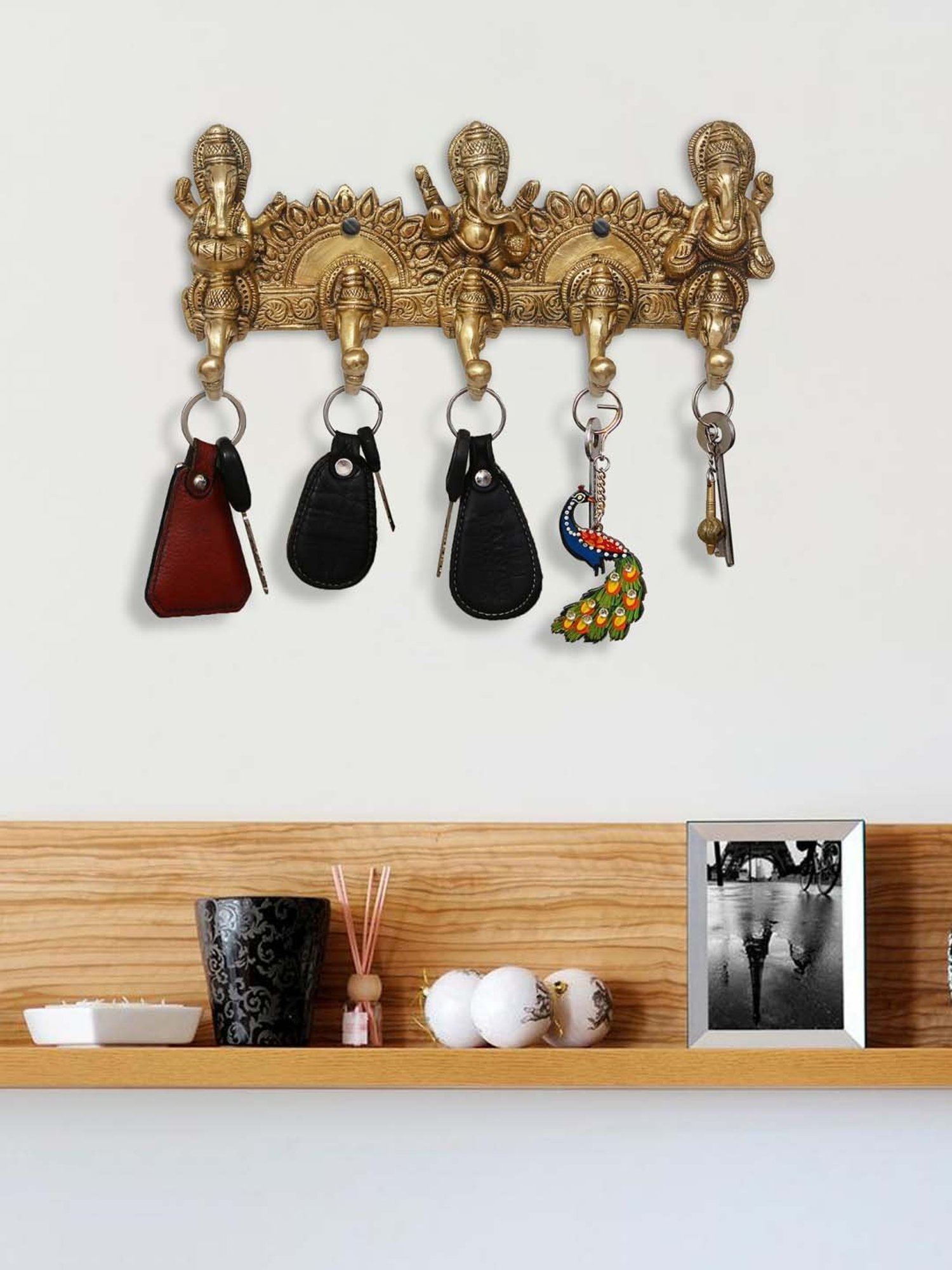 Art Street Black Mdf Jharokha Jali Square Hanging Ornaments Wall Art - Set of 4