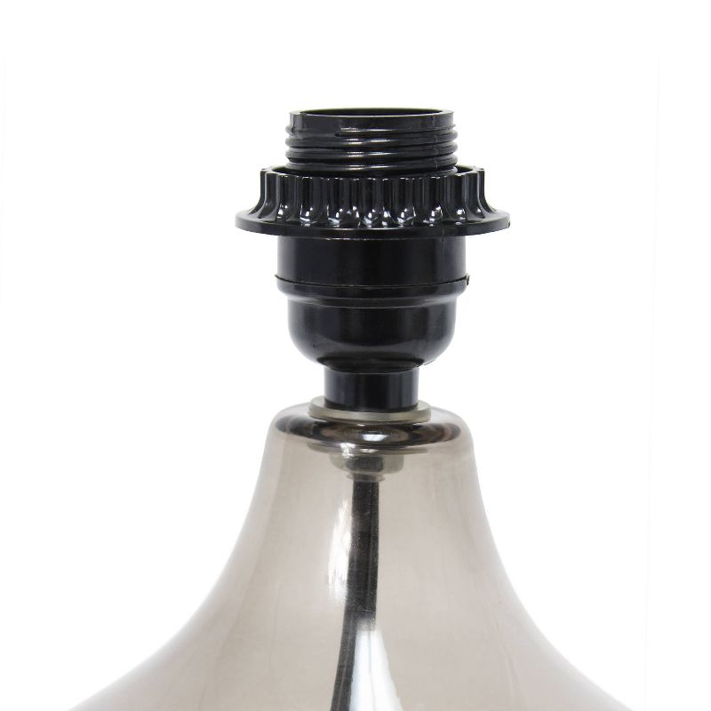 Glass Raindrop Table Lamp with Fabric Shade Gray - Simple Designs