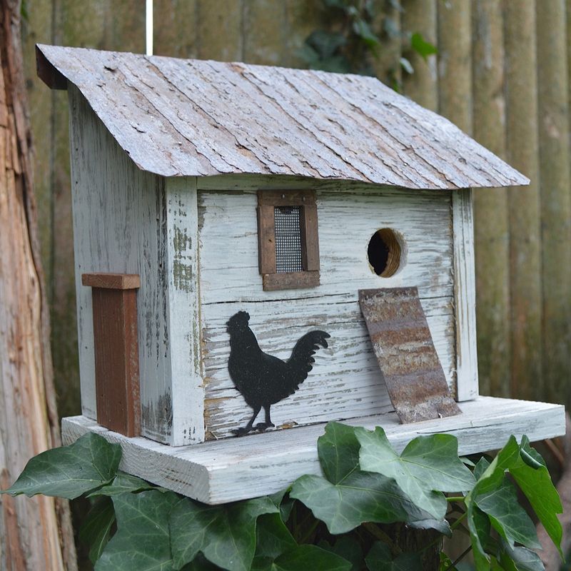 Home Bazaar HBA-1012 Handcrafted Freestanding Cumberland Chicken Coop Hen House Birdhouse for Wrens, Finches, Chickadees, and More