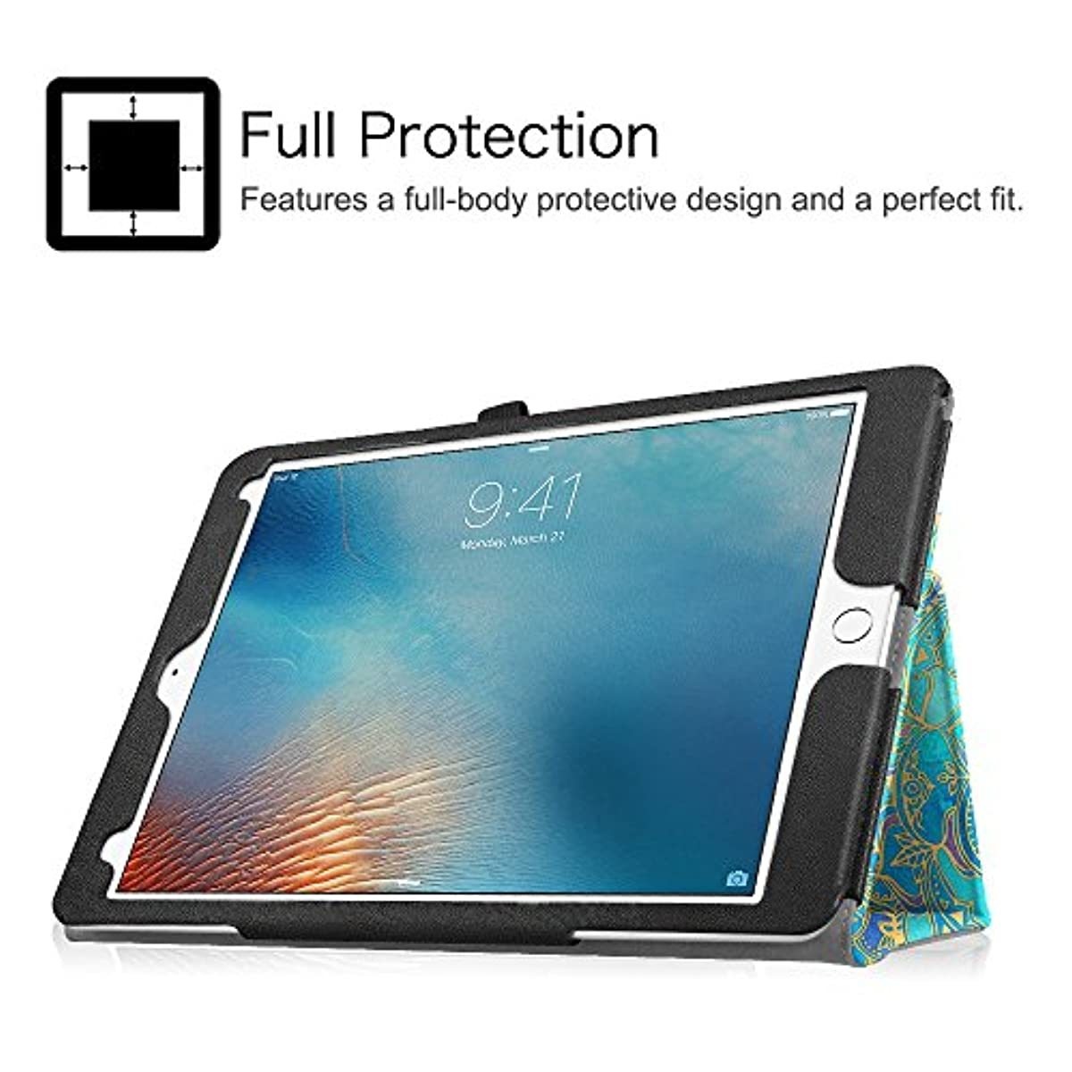 Fintie Case for iPad Pro 9.7, Premium Vegan Leather Folio [Slim Fit] Standing Smart Protective Cover with Auto Sleep/Wake Feature for iPad Pro 9.7 Inch 2016 Release Tablet, Shades of Blue