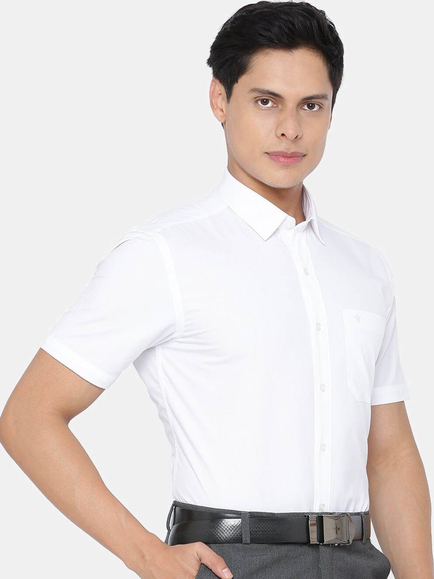Ramraj White Cotton Slim Fit Shirt