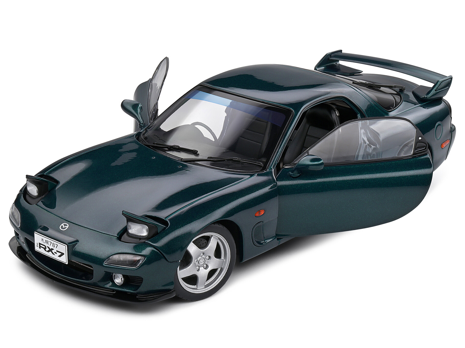 Mazda RX7 (FD3S) LB-Super-Silhouette RHD (Right Hand Drive) #55 Green and Orange with Graphics "Tokyo Auto Salon 2024 - Malaysia Diecast Expo 2024" 1/64 Diecast Model Car by Inno Models