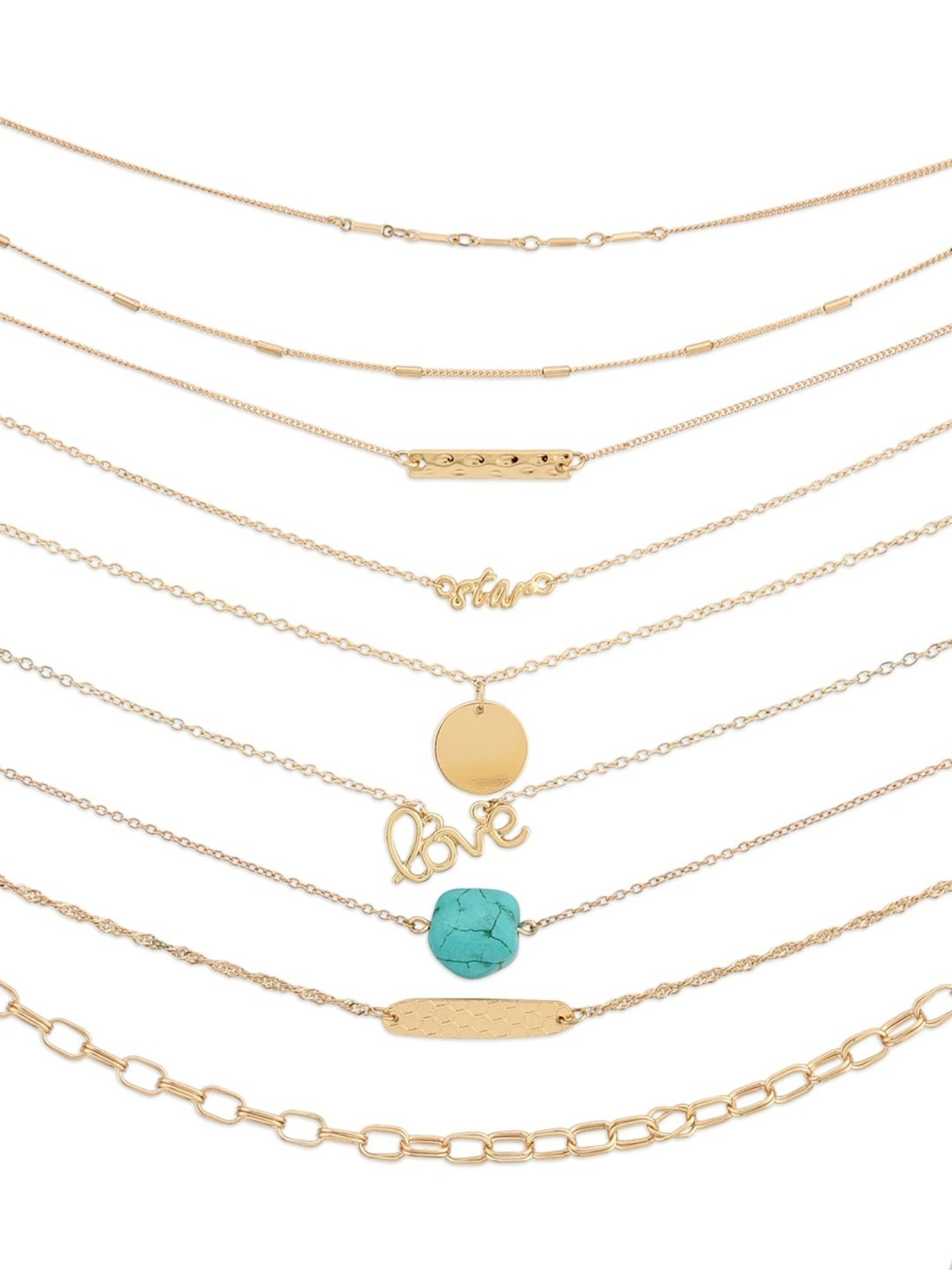 Zaveri Pearls Gold Tone Set of 9 Contemporary Stackable Bracelets-ZPFK11514