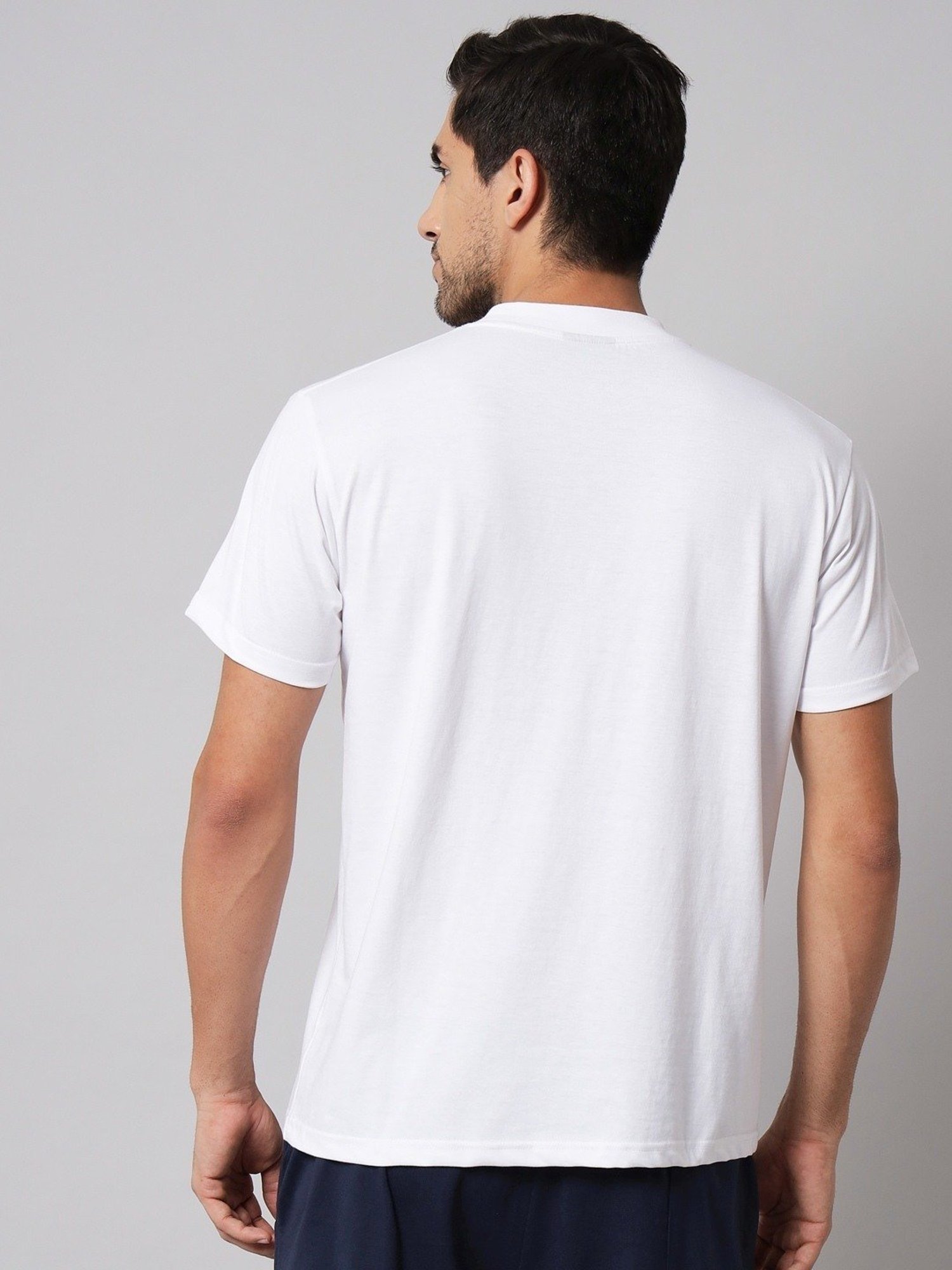 Griffel White Cotton Loose Fit Printed T-Shirt