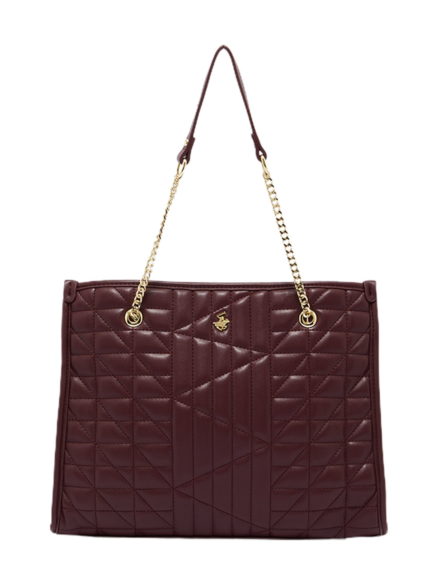 Beverly Hills Polo Club Burgundy Quilted Handbag