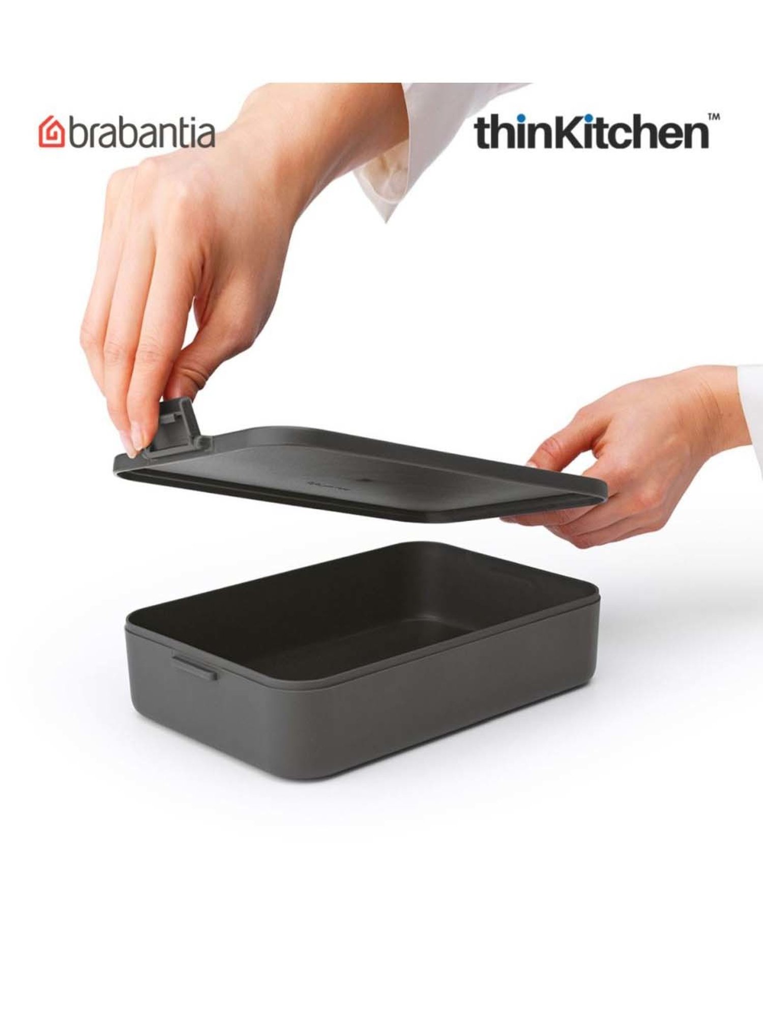 Brabantia Dark Grey Plastic Make & Take Large Lunch Box (2 L)
