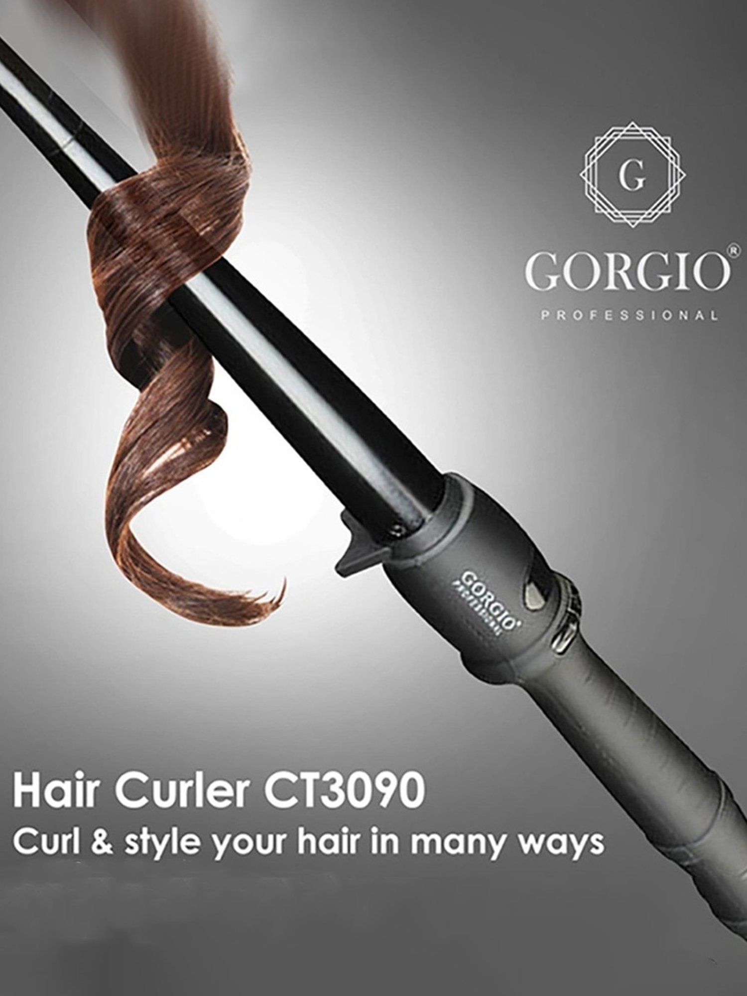 Gorgio Professional CT 3090 Hair Curling Tong (Black)
