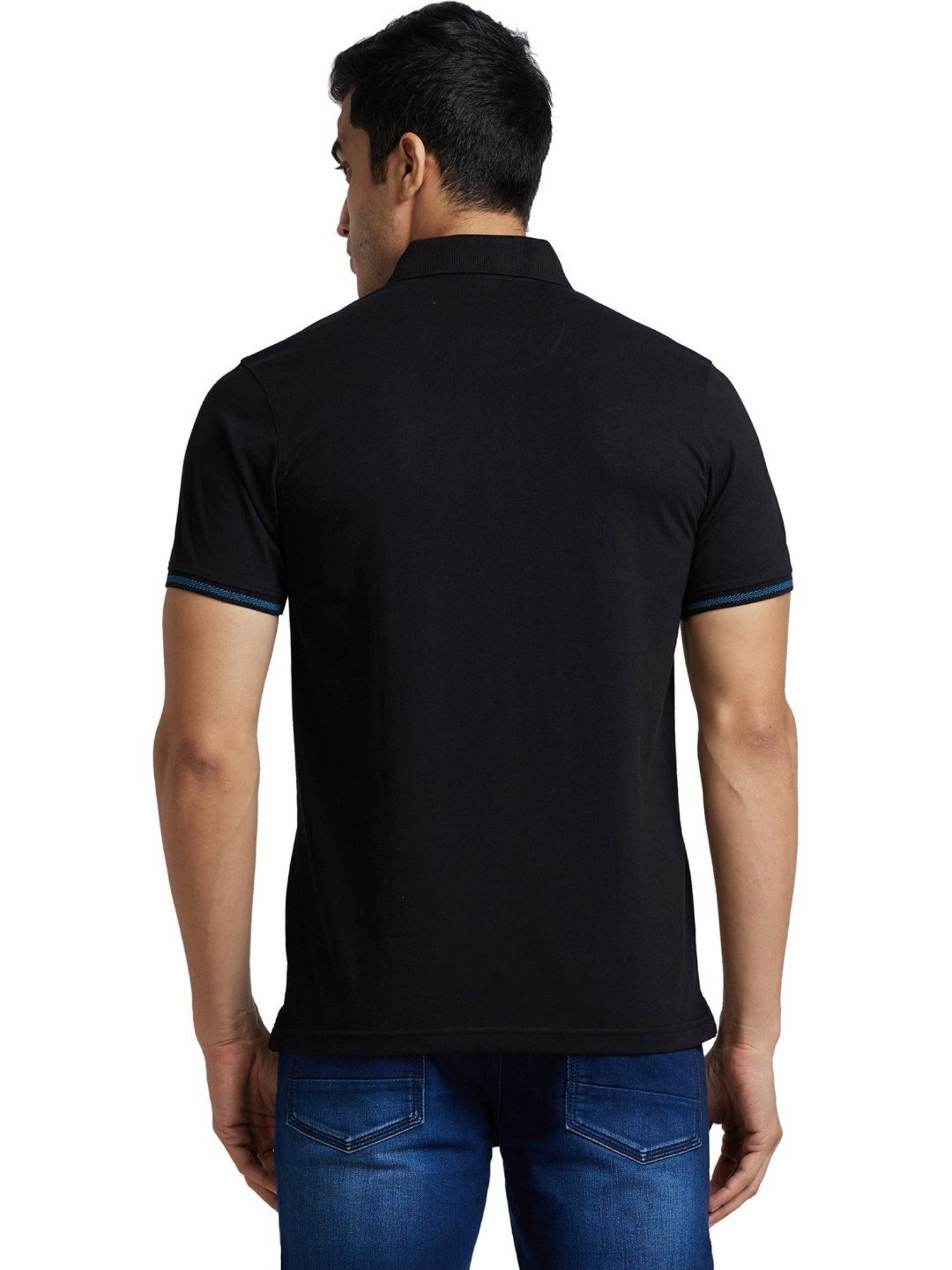 Park Avenue Black Slim Fit Polo T-Shirt
